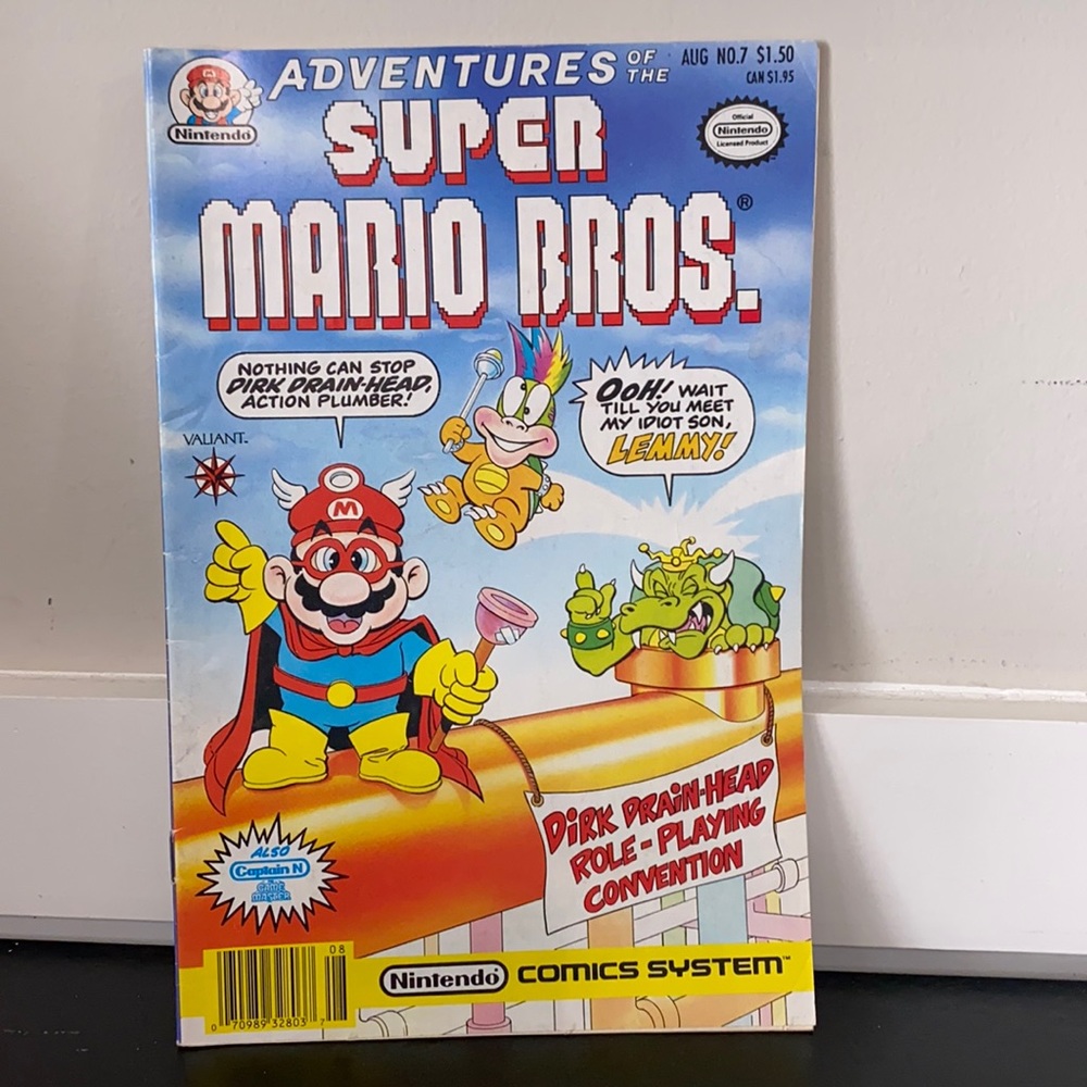 Adventures of Super Mario Bros Comic Issue 7 1991 Valiant Dirk Drainhead Cover
